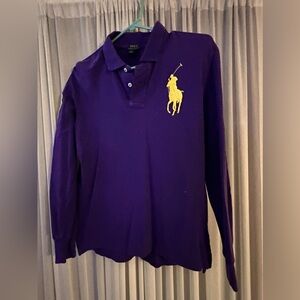 POLO RALPH LAUREN BOYS PULLOVER, SIZE L (14-16), DEEP PURPLE